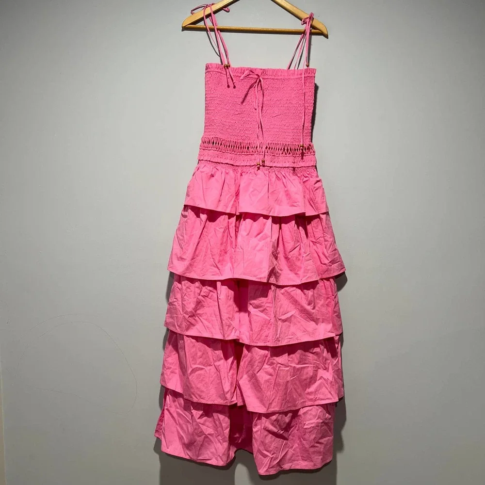 Free People Pink Tiered Maxi Dress - Picture 6 of 10